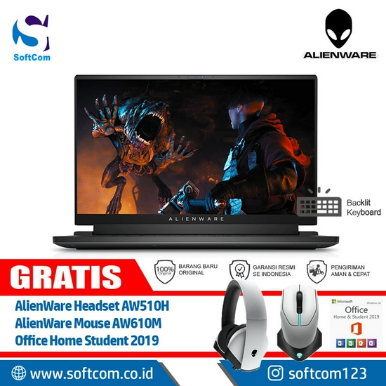 Dell Alienware m15 R5 /AMD Ryzen 7-5800H/16GB/512GB SSD/VGA 6GB/15.6″/Win 10 Home+OHS 2019/Black