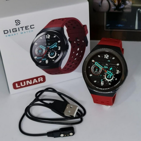 Smart Watch Digitec Lunar Call Bluetooth Strap Silikon Original- Merah-2