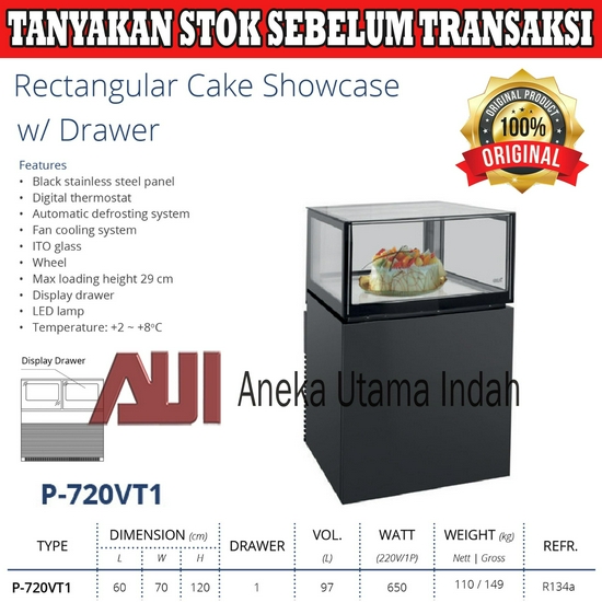 Gea P-720VT1 Rectangular Cake Showcase With Drawer Alat Pemajang Kue
