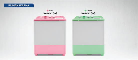 AQUA Mesin Cuci 8Kg QW-861XT 2 Tabung Semi Otomatis-2