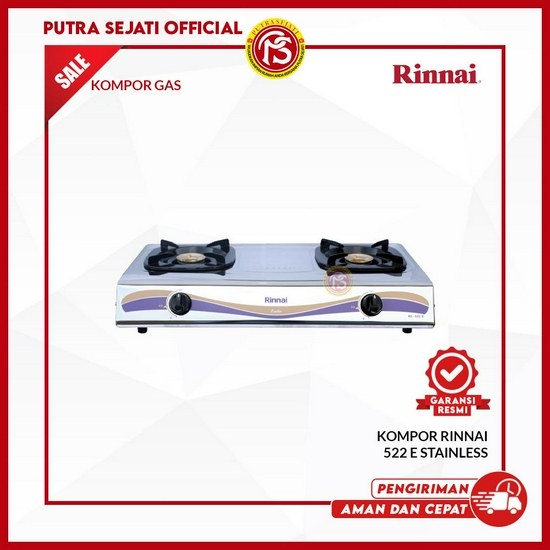 KOMPOR GAS RINNAI 2 TUNGKU 522 E STENLESS